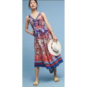 EUC Maeve Anthropologie Iris Floral Sleeveless Jumpsuit Size 2 romper dress